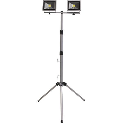 Teleskopstativ mit 2 x 20-W-LED-Projektoren, verstellbarem Aluminium, 4000 K, 7hSevenOn Outdoor