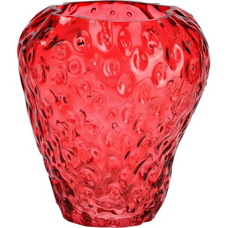 Vase Fraise en verre 15x16x15cm