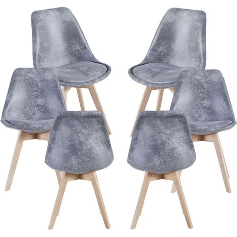 Packs Sillas Comedor - Pack 6 Sillas Synk Vintage - Gris claro (1/4)