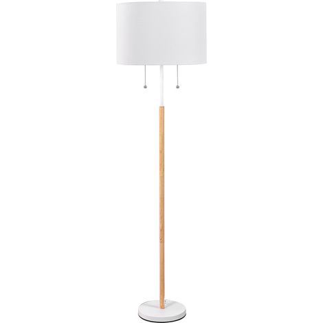 Lampada da terra Fogo bianca, paralume ovale, 2xE27 (1/5)