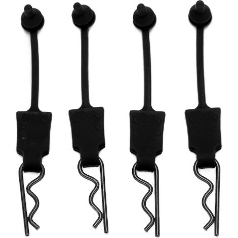 4 Pièces Attaches Universelles pour Coque de Voiture RC 1/10, Clips de Fixation Noir, Accessoire de Remplacement pour Modèles Réduits (1/5)
