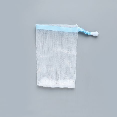 Peeling-Netz mit Kordelzug für Seife, Schaumbildner für die Gesichts- und Körperreinigung (Himmelblau) (1/2)