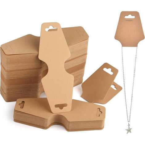 100 étiquettes autocollantes en papier kraft pour présenter colliers et boucles d'oreilles, idéales pour ranger et exposer bracelets. (1/5)