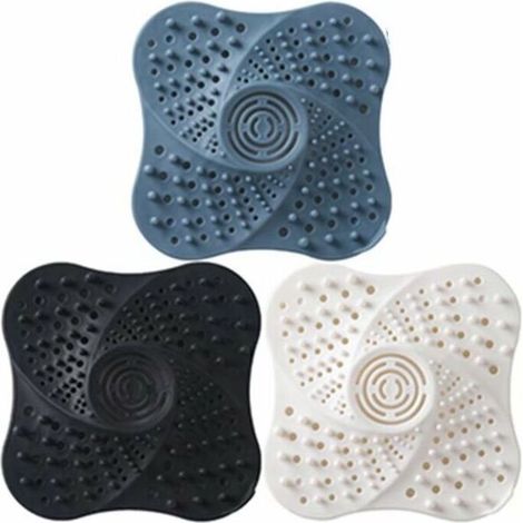 3 Paquet Douche Drain Attrape-Cheveux Filtre a Cheveux Filtre Vidange Filtre Bain Silicone Tube Drain Attrape-Cheveux Bouchon Filtre avec Ventouse pour Salle De Bain