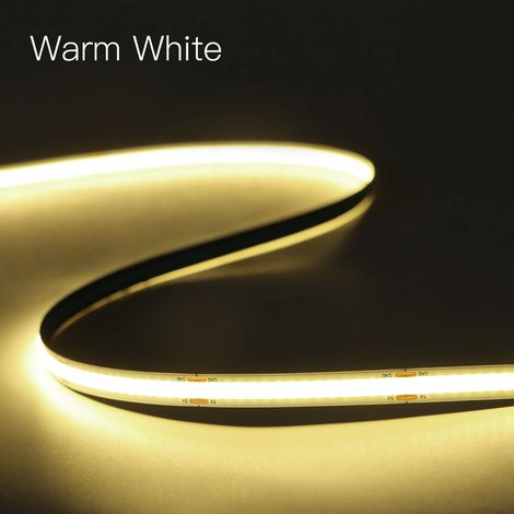 (Lumière chaude, 1 m) Peut pénétrer le bois jusqu'à 25 mm d'épaisseur, bande lumineuse LED COB à gradation tactile intelligente (USB 5 V) (1/5)