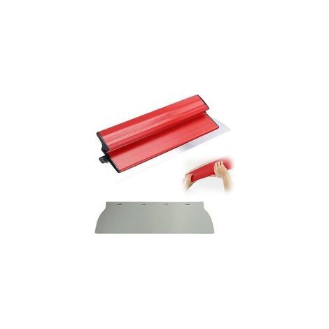 Ensemble de truelle à plâtrer, truelle en acier inoxydable de 40 cm avec lame, outil pour plaques de plâtre, spatule pour le plâtrage des plafonds et des murs. (1/4)