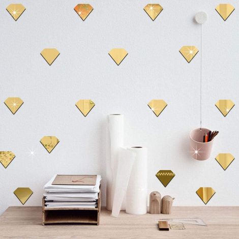 Stickers muraux mignons inspirés d'un roman, pour chambre ou salon : décoration murale (diamant doré) (1/2)