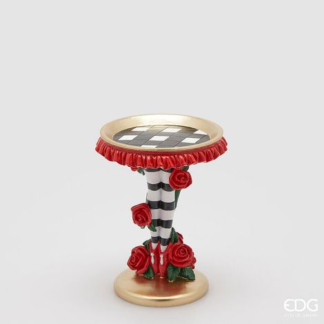 EDG Enzo De Gasperi Alzata Decorativa Natalizia Calze a Righe H 20 Cm L 16 Cm L 16 Cm Poliresina Bianco Nero