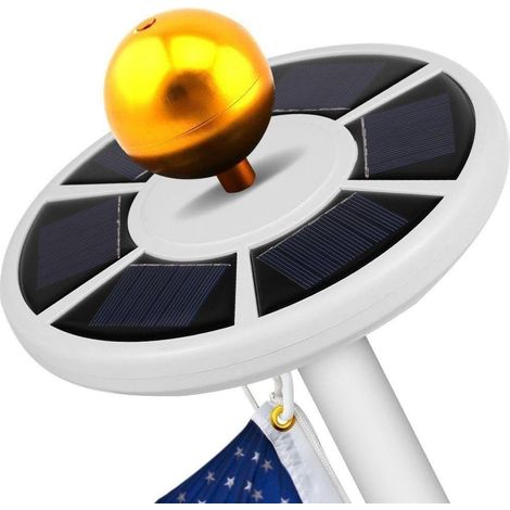 Éclairage de mât de drapeau à énergie solaire, 26 LED, rechargeable à l'énergie solaire, étanche - AquaForge (1/5)