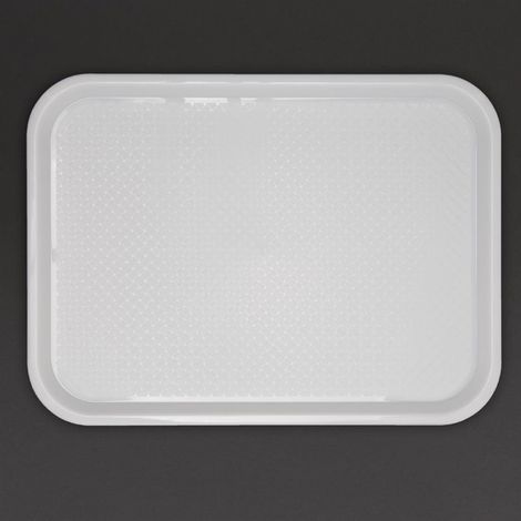PLATEAU FAST FOOD EN PLASTIQUE OLYMPIA BLANC 345 X 265MM - Kristallon (1/4)
