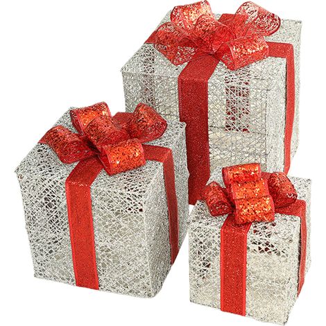 Boîte De Noël En Argent, Robuste Et Multifonctionnelle, Finition Exquise, Décoration Pour Magasins, Bureaux Et Hôtels-KZQ (1/3)
