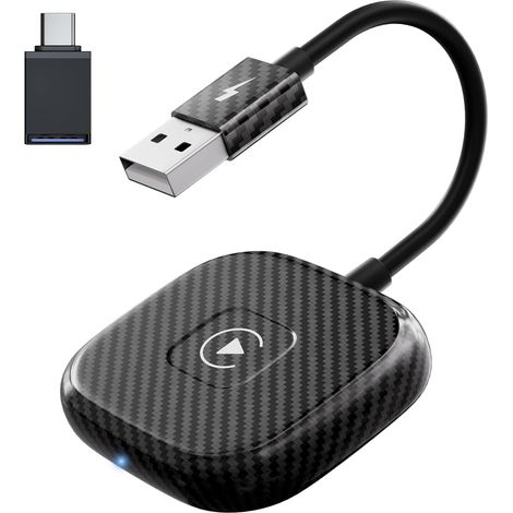 Adaptateur CarPlay Sans Fil - Pour Voitures Avec CarPlay Filaires d'Origine - Compatible iPhone 6 à 15 et iOS 11+ - Connexion Stable 5 GHz - Noir (1/5)