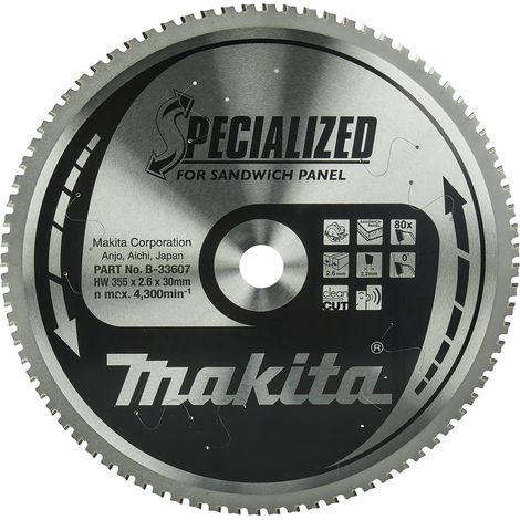 Makita B-33607 Specialized Lama per seghe circolari 355x30 mm taglio pannelli sandwich (1/2)