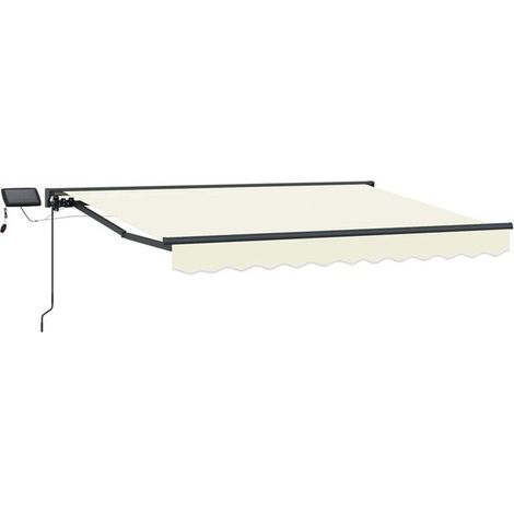 Cadre de store à persiennes manuel avec lumières LED, beige et gris anthracite, 2,5 x 2 mètres. (1/5)