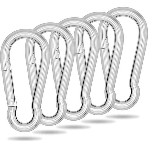 5er-Pack 4-mm-Karabiner (3XS, 60 kg Tragkraft). Sichere und einfache Befestigung für Drehtore, Fahnen, Schlüssel und Geldbörsen (4x40 Standard). (1/5)