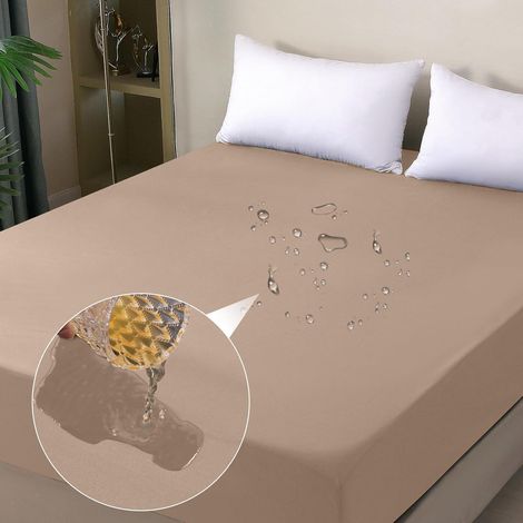 Matratzenschoner wasserdichter Inkontinenzauflage Beige 90×200cm (1/5)