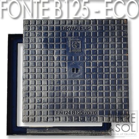 Regard en fonte B125 30 x 30 cm – Couvercle anti-dérapant pour voirie légère – Charge maximale 125 kN – Ligne ECO