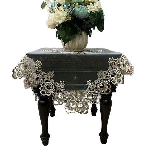 1 nappe de table basse, protection anti-poussière pour meuble, housse décorative en coton polyester, idéale pour salon, mariage et événements festifs