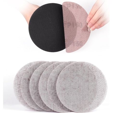 Treillis Feuilles Abrasive 150mm, 30 Pièces Papier a Poncer 150 Grains Abrasives Papier pour Ponceuses pour cloisons sèches (1/5)