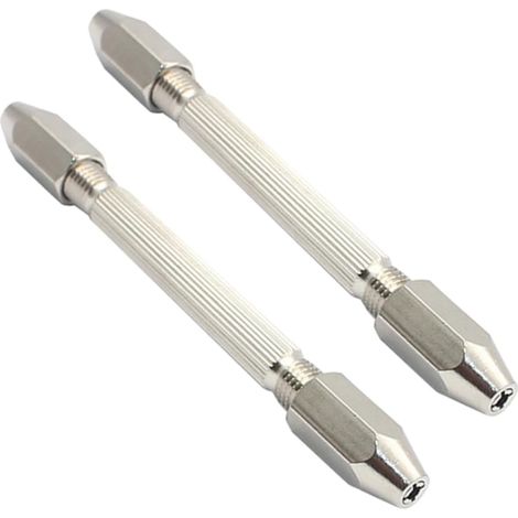 Mini Perceuse à Main Hexagonale Double Tête 2 Pcs pour Réparation Laiton Argenté, Prise Confortable et Faible Résistance de Coupe, Format de Poche pour Plastique et Bois (1/5)