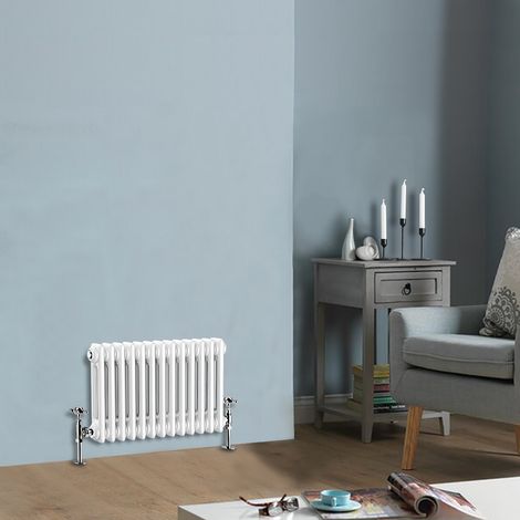 300 x 605 mm Traditional White Horizontal Cast Iron Radiator Double Column (1/4)