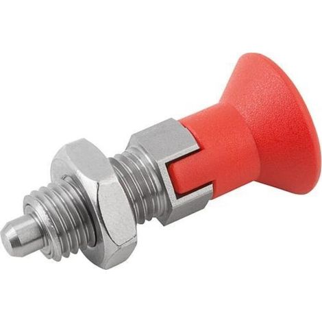 KIPP Arretierbolzen GR.1 M10x1 Ø5 Form D Rastnut Kontermutter (1/3)