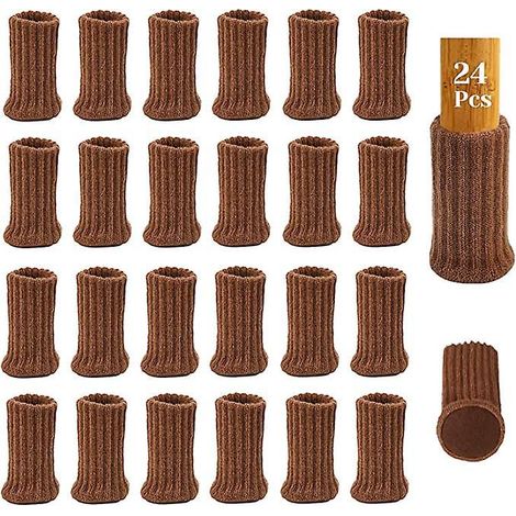 lot De 24 Chaussettes De Chaise En Feutre Pour Meubles (marron), Housses De Meubles De Table, Couvre-pieds De Chaise, Tapis De Sol, Protection De (1/5)