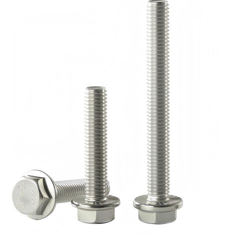 Boulon à bride M8×55 mm M8×1,25, acier inoxydable 304 (A2-70), DIN 6921, finition brute, filetage complet, 10 PCS (1/5)