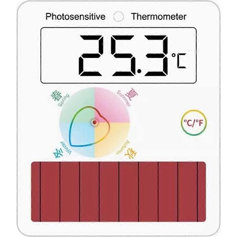 Thermomètre solaire, thermomètre pour aquarium, thermomètre lumineux, grand écran, angle de vision ultra-large LT21A (1/5)