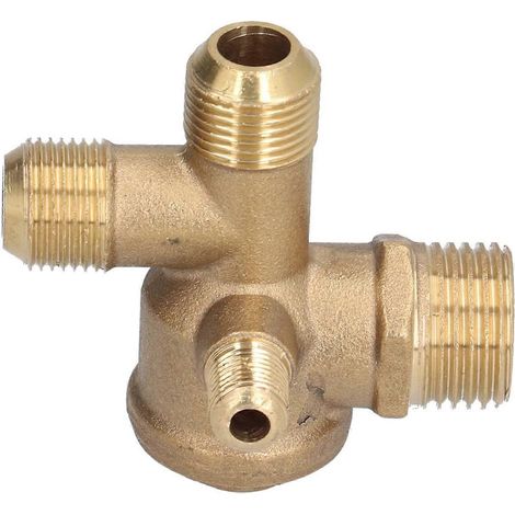 Pièces de rechange pour vannes de compresseur d'air, clapet anti-retour double tube 4 voies en laiton, accessoires 10 x 16 x 16 x 2