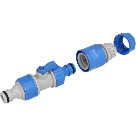 Set de raccordement pour arroseur robinet d'arrêt et adaptateur 2 éléments