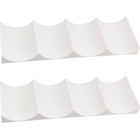 Set mit 2 Flaschenhaltern für den Kühlschrank, stapelbar, rutschfest, Flaschenaufbewahrung für Küche und Schrank (Weiß)
