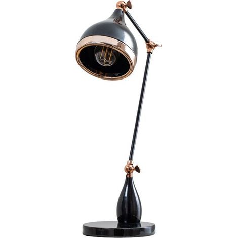 [GEBRAUCHT] B-Ware Opviq Tischleuchte Lampe Yildo 7015 Schreibtischlampe Metall 50cm schwarz/kupfer (1/2)