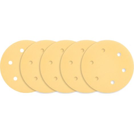 Carta vetrata con velcro, 225 mm, K180, 5 pezzi, con 6 fori per levigatrici 59G264, 59G265 (1/5)