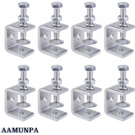 C-Klemmen, 8-teiliges Set aus robusten C-Klemmen aus Edelstahl 304, Edelstahl-C-Klemmen, Hochleistungs-C-Klemmen, robuste Edelstahlklemmen für Holzbearbeitung, Heimwerken und Reparaturen (1/4)