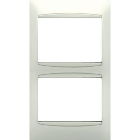 Cadre BLANC vertical à 2 éléments avec garniture BJC Coral 21312
