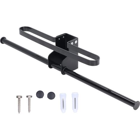 Porte-cintre grande capacité en aluminium noir mat étanche et acier inoxydable, organisateur de cintres pour la maison, l'hôtel et la salle de bain. (1/5)