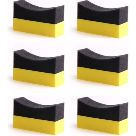 Éponge de Nettoyage 6 pièces tampons applicateurs de Pansement de Contour de Pneu Brillant Brillant Couleur éponge de Polissage Cire (1/4)