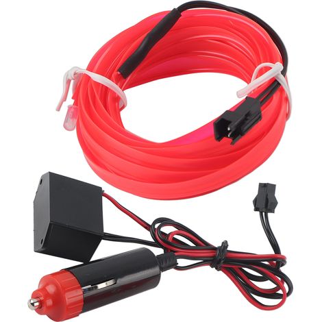 Bande lumineuse décorative pour voiture, éclairage intérieur LED EL à lumière froide, 4 mètres, rose (1/5)