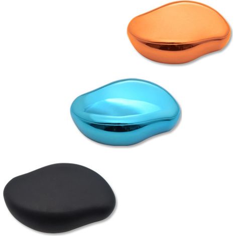 Lot de 3 épilateurs en verre réutilisables et indolores pour les bras et les jambes (noir, bleu, doré). (1/5)