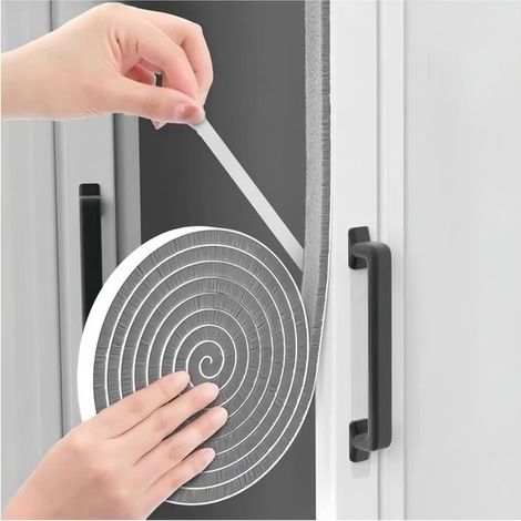 Joint D'étanchéité Autocollant pour Porte et Fenêtre, 10 M, Largeur 0, 88 cm x Épaisseur 0, 5 cm, Gris (1/5)