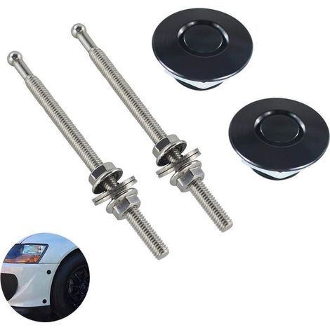 2pcs 1.25 "Universal JDM Style Quick Latch Pare-chocs Libération Fixation Bouton Poussoir Billet Capot Pin Verrouillage Clip Kit Goupilles Rapides pour Auto Voiture Pare-chocs Capot Plaque D'immatricu (1/4)