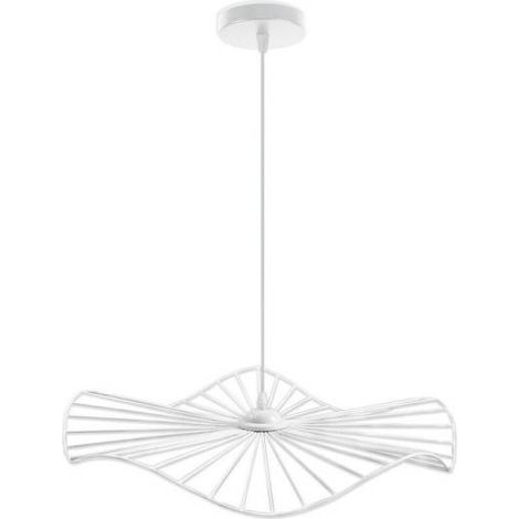 Trade Shop - Lámpara De Techo De Lámpara De Araña Colgante De Suspensión Redonda E27 B31 -      Blanco (1/2)