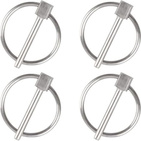 Sicherheitsnadel, 4 Stück, Durchmesser 3 mm, runde Sicherheitsnadel aus Edelstahl, Anhängersicherungsnadel, Lynch-Befestigungsnadel für Gleise, Landwirtschaft, Rasen (1/5)