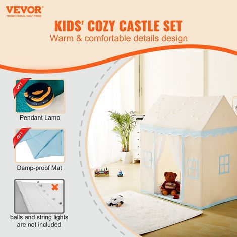 Tente de jeu pour enfants, cabane pour enfants de 1 à 5 ans, tente pour enfants avec tapis et lampes, avec fenêtres pour intérieur… (1/5)