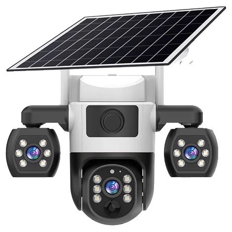 Appareil photo, 3 objectifs, alimenté par énergie solaire, Caméra Wifi + 64 Go (1/2)
