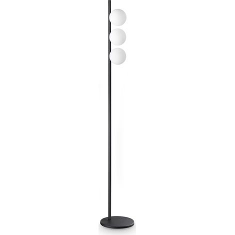 Ideal Lux Lampada da terra Binomio 3 luci G9 nero metallo vetro