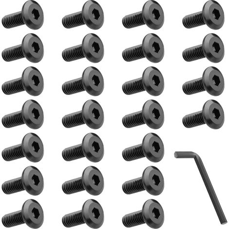 Lot de 25 Vis à Tête Fraisée M6x16 mm – Six Pans Creux Inox A2 – Vis à Métaux Filetage Complet avec Clé Hexagonale – Boulonnerie Inoxydable pour Fixations Solides (1/5)