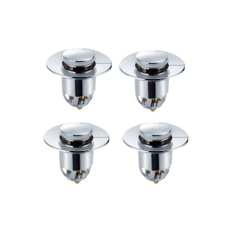 Filtre Évier Poussoir Haut - Acier Inoxydable - Diamètre Intérieur 33 à 40 mm - Pour Éviers Salle De Bains - Lot De 4 (1/5)