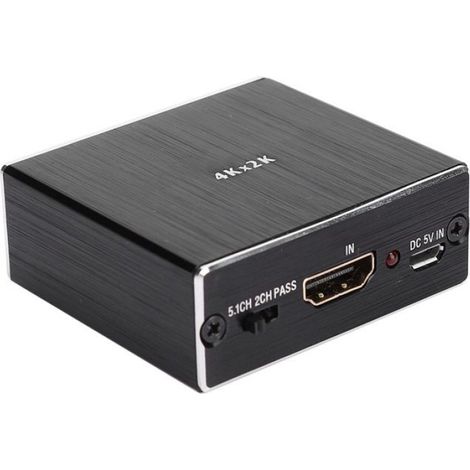 Adaptateur Audio HDMI vers SPDIF - 4K x 2K - Sortie 3,5 mm - Métal Noir - 1 Pièce (1/5)